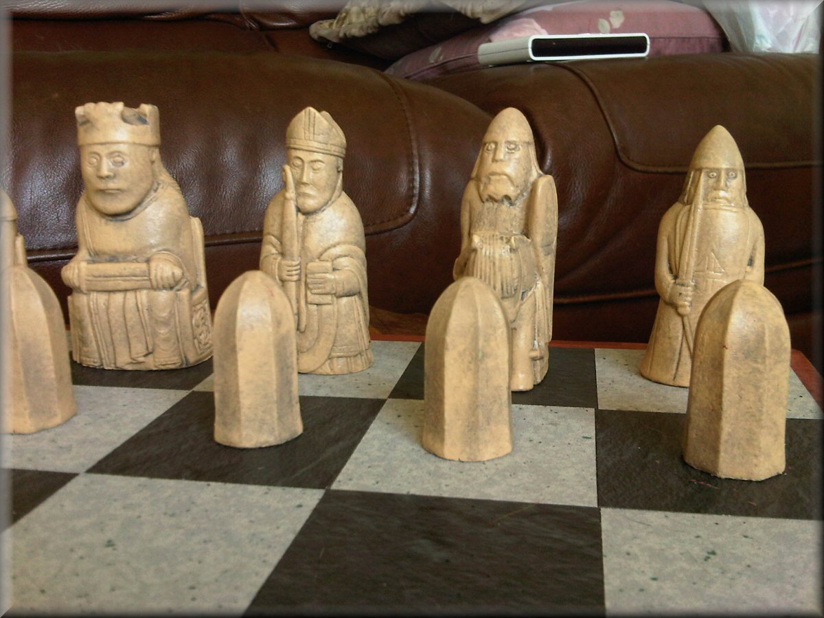 Authentic British Museum Replica Isle of Lewis Chess Set plus two extra Queens